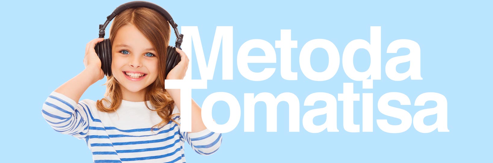 Terapia słuchowa metodą Tomatisa. Dziewczynka ze słuchawkami na uszach